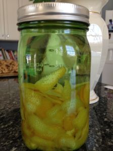 Lemon Peels in Vodka